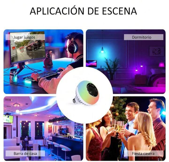 FOCO PARLANTE CON BLUETOOTH – Iluminación y Música