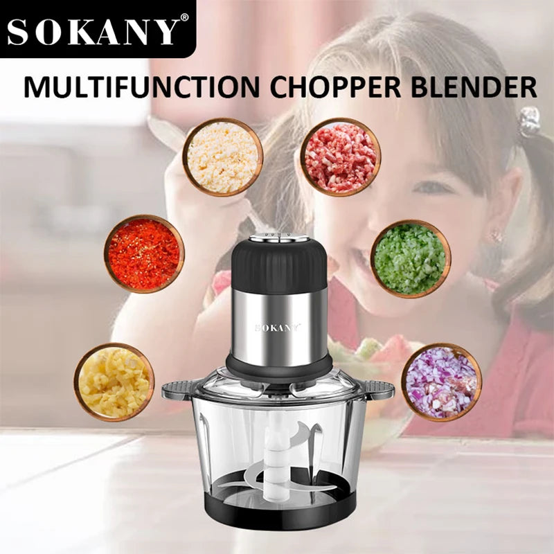 PICADOR MULTIUSO SOKANY 2.0 L – Potencia y Rapidez para tu Cocina
